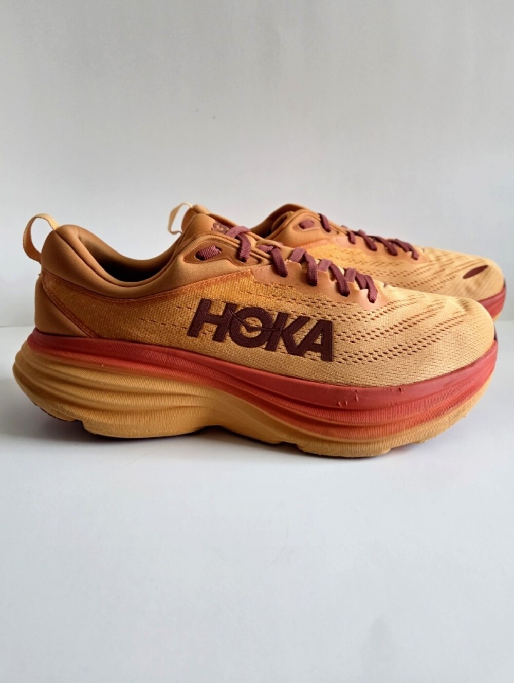 Hoka Bondi 8 Running Shoes In Amber Haze/ Sherbet, Size 10.5 - Picture 6 of 16